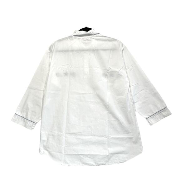 Emily Lacey Lake Forest Embroidered Night Shirt Vintage Women's Sz M White Beach - Picture 2 of 6